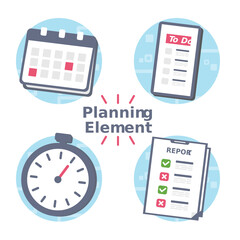 Icons set of Planning Element