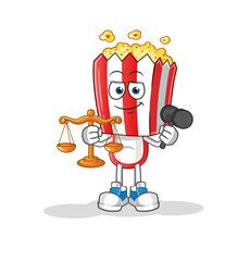 popcorn head cartoon lawyer cartoon. cartoon mascot vector