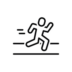 Black line icon for runner