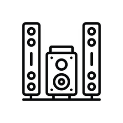Black line icon for speakers
