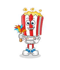 popcorn head cartoon maid mascot. cartoon vector