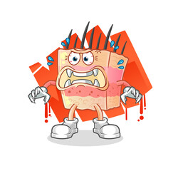 skin structure monster vector. cartoon character