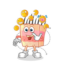 skin structure laugh and mock character. cartoon mascot vector