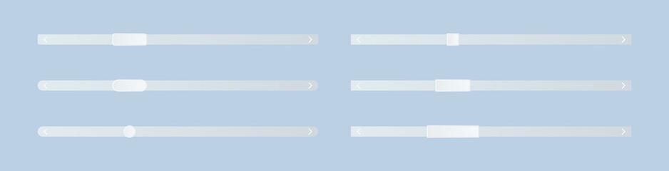 Scrollbars set. User interface elements. Templates for scrolling web pages. Vector illustration.