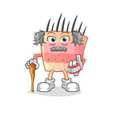 skin structure white haired old man. character vector