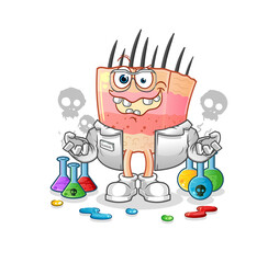 skin structure mad scientist illustration. character vector