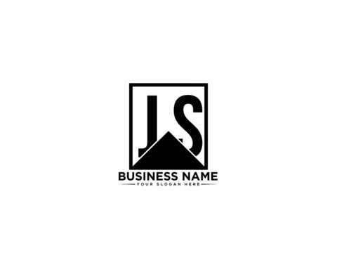 Initial Letter JS Square Bold Logo Icon, Monogram js Logo letter vector image for your business or brand