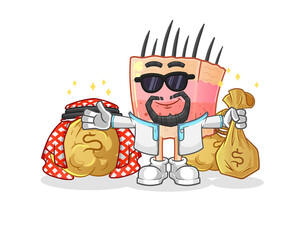 skin structure rich arabian mascot. cartoon vector