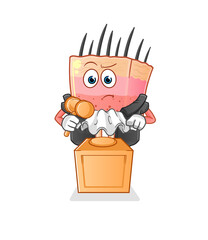 skin structure judge holds gavel. character vector