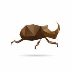 Rhinoceros beetle abstract isolated on a white backgrounds, vector illustration