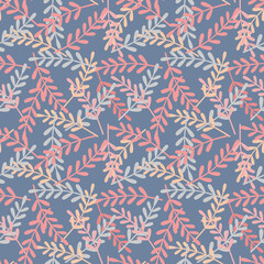 Vector seamless pattern with floral pattern. Boho colors, pastel colors. For printing on fabrics and clothes. For wall design. Poster for the interior, postcard, congratulation. in hand drawn style