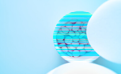 Abstract view of pills in container