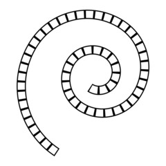 Abstract futuristic spiral maze, pattern template for children's games, squares template for your design. Black contour isolated on white background. Vector