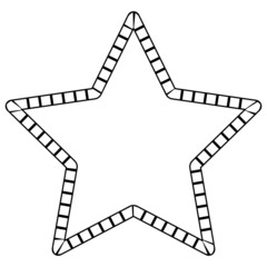 Abstract futuristic star maze, pattern template for children's games, squares template for your design. Black contour isolated on white background. Vector