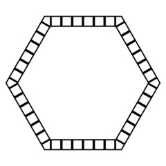Fototapeta premium Abstract futuristic hexagon maze, pattern template for children's games, squares template for your design. Black contour isolated on white background. Vector
