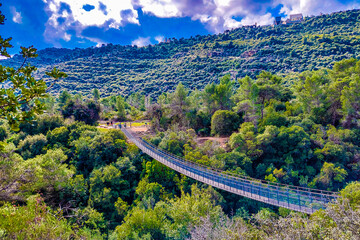 view of mountains and brige