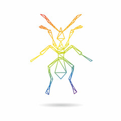 Ant abstract isolated on a white backgrounds, vector illustration