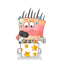 skin structure play whack a mole mascot. cartoon vector