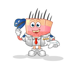 Obraz premium skin structure pilot mascot. cartoon vector