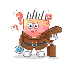 skin structure detective vector. cartoon character