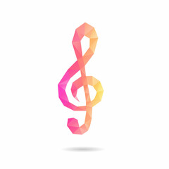 Treble clef abstract isolated on a white backgrounds, vector illustration