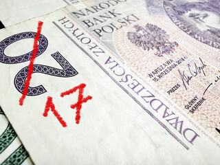 Geld Polnische Zloty PLN und die Inflation in Polen - obrazy, fototapety, plakaty