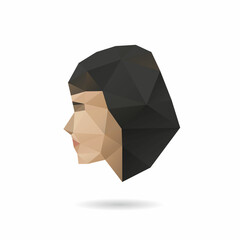Woman face silhouette, vector illustration