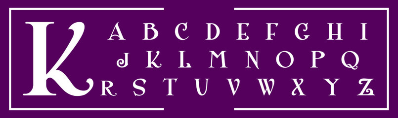 K Luxury Minimal style alphabet fonts . Modern abstract vector typeface letters. Tech lines font typography logo design