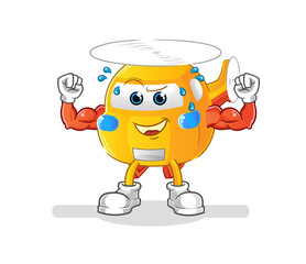 helicopter muscular cartoon. cartoon mascot vector