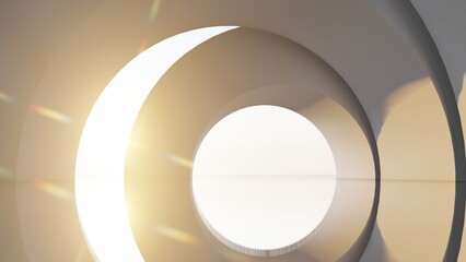 Abstract architecture background arched interior 3d render