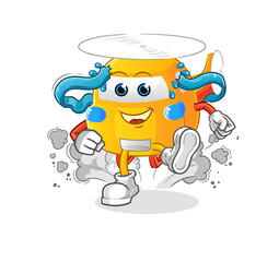 helicopter runner character. cartoon mascot vector