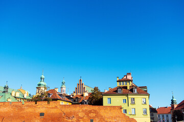 Street view of Old Town Warsaw, Poland