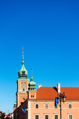 Street view of Old Town Warsaw, Poland