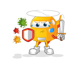 helicopter against viruses cartoon. cartoon mascot vector