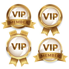 VIP member gold badge labels collection
