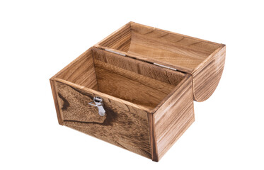 wooden chest isolated