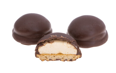 chocolate covered cookies with marshmallows