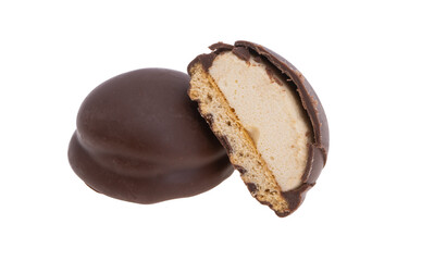 chocolate covered cookies with marshmallows