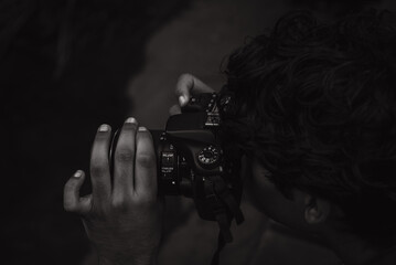 person holding a camera