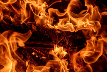 fire in the fireplace