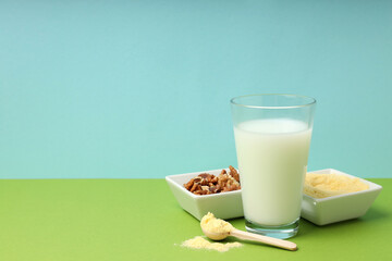 Concept of sports nutrition, space for text