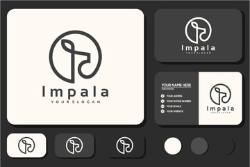 impala logo design with line art, logo inspiration for your business.