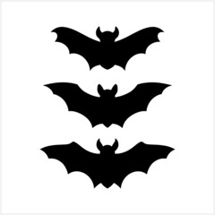 Stencil bat isolated. Hand drawn art. Halloween symbol. Animal vector stock illustration. EPS 10