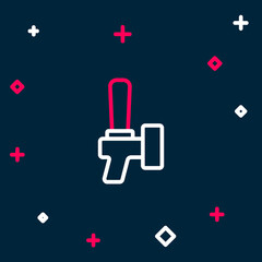 Line Beer tap icon isolated on blue background. Colorful outline concept. Vector