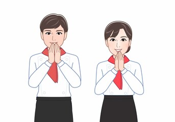 お店に出勤している男女2人