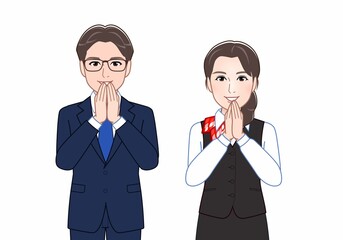 お店に出勤している男女2人