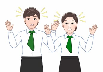 お店に出勤している男女2人