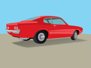 Classic Car on illustration graphic vector