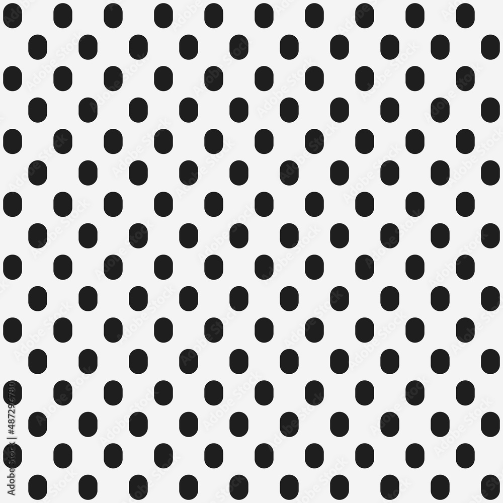Aufkleber little black ovals with polka dots. vector pattern.