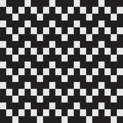 Fototapeta premium Pixelated black and white pattern of white waves.